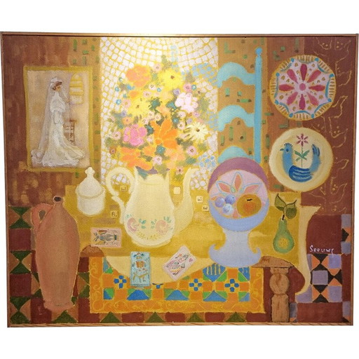 Vintage schilderij van Jos Seeuws, België 1970