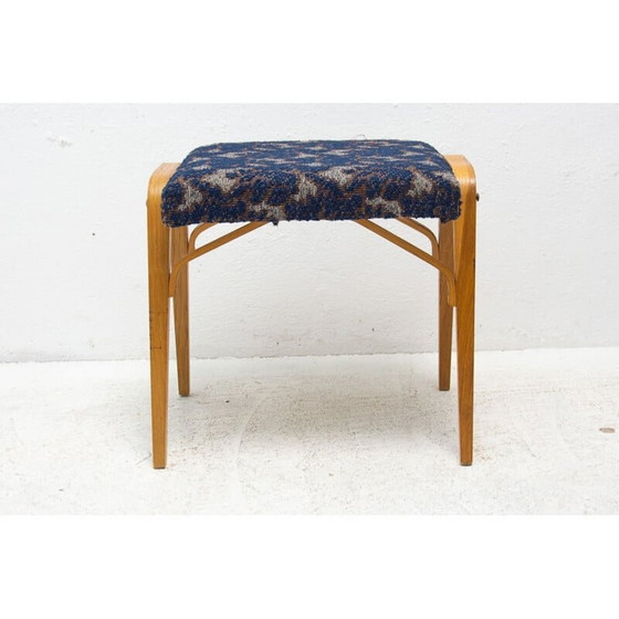 Image 1 of Paar vintage gebogen houten krukjes van Ludvík Volák voor Dřevopodnik Holešov, Tsjechië 1970