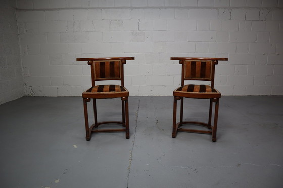 Image 1 of Pair Of "Fledermaus" / No.728 Chairs Designed By Josef Hoffmann In 1906, Austria