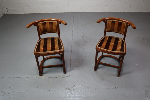 Pair Of "Fledermaus" / No.728 Chairs Designed By Josef Hoffmann In 1906, Austria