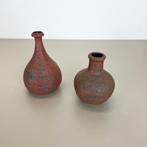 Image 1 of Paar vintage Studio Pottery sculpturale objecten van Gerhard Liebenthron, Duitsland 1970