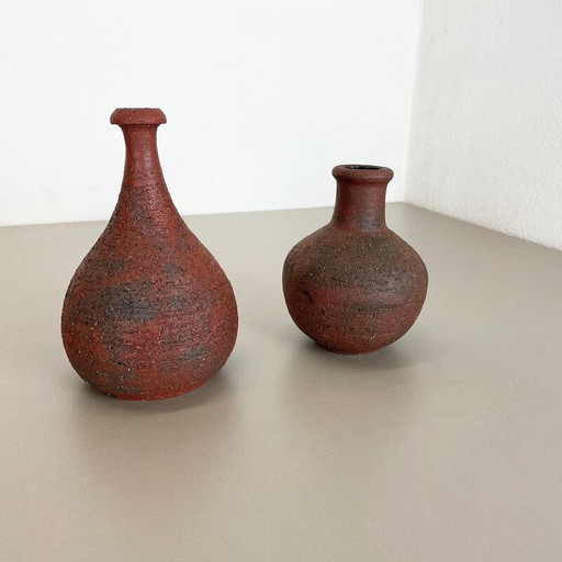 Paar vintage Studio Pottery sculpturale objecten van Gerhard Liebenthron, Duitsland 1970