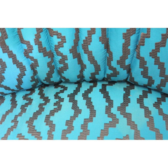 Image 1 of Vintage fauteuil met geborduurde stof 1950