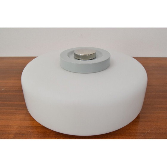 Image 1 of Vintage wandlamp in melkglas en metaal van Josef Hurka voor Napako, Tsjecho-Slowakije 1970