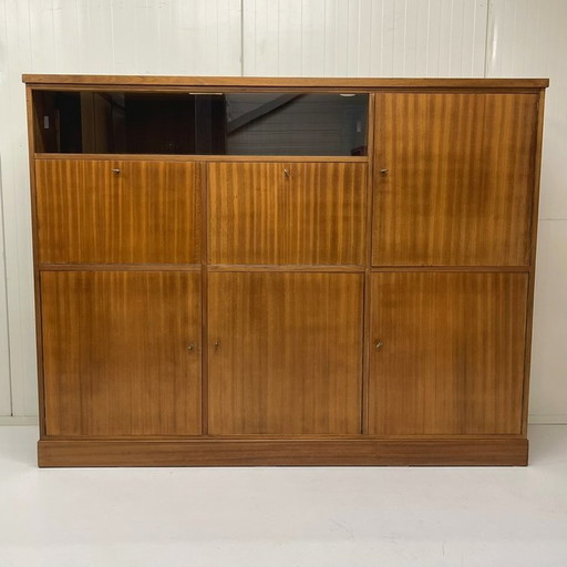 Vintage Midcentury Wandkast Highboard Vitrine Bar Kast