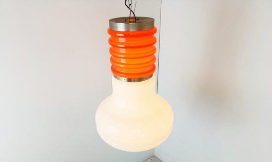 Image 1 of Space age glazen hanglamp, jaren 70