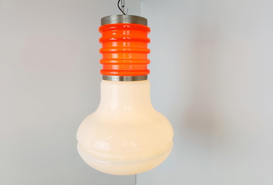 Image 1 of Space age glazen hanglamp, jaren 70