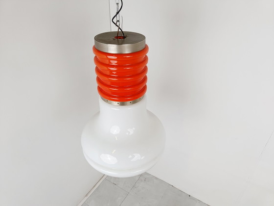 Image 1 of Space age glazen hanglamp, jaren 70