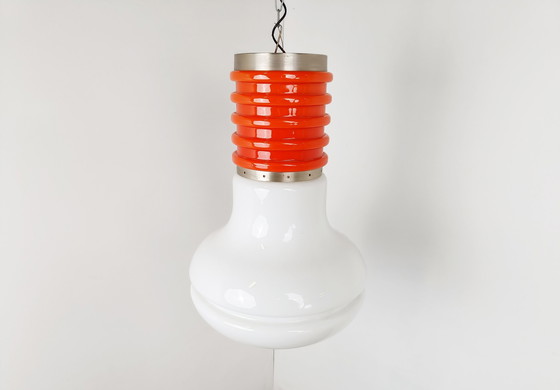 Image 1 of Space age glazen hanglamp, jaren 70