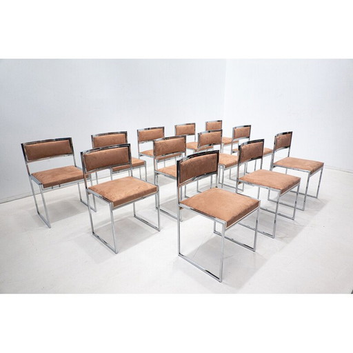 Set van 12 eetkamerstoelen uit de Mid Century, Italië 1970