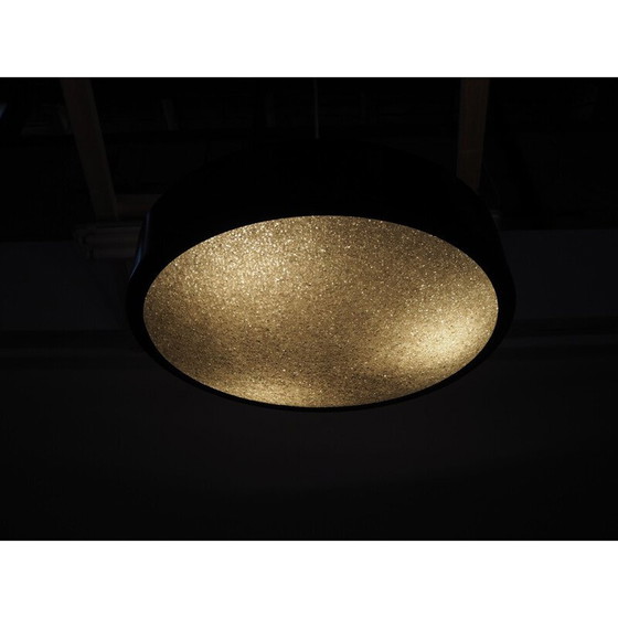 Image 1 of Vintage zwart metalen Ufo kroonluchter, Tsjecho-Slowakije 1960