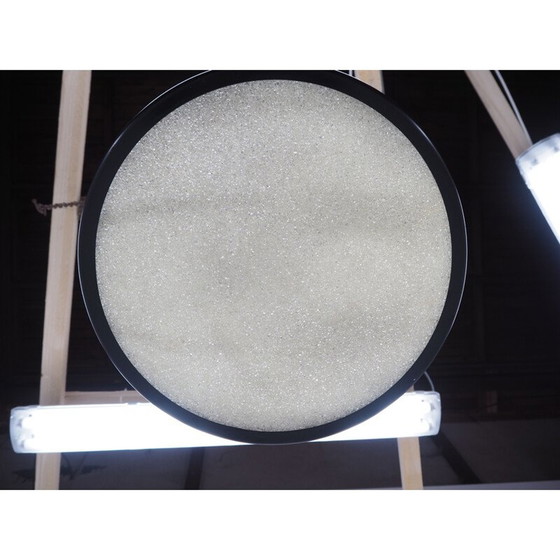 Image 1 of Vintage zwart metalen Ufo kroonluchter, Tsjecho-Slowakije 1960