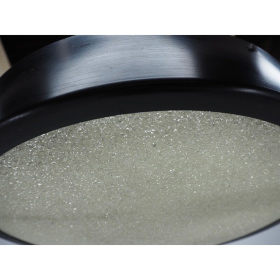 Image 1 of Vintage zwart metalen Ufo kroonluchter, Tsjecho-Slowakije 1960