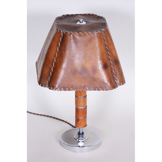 Image 1 of Vintage art deco walnoten tafellamp, 1920