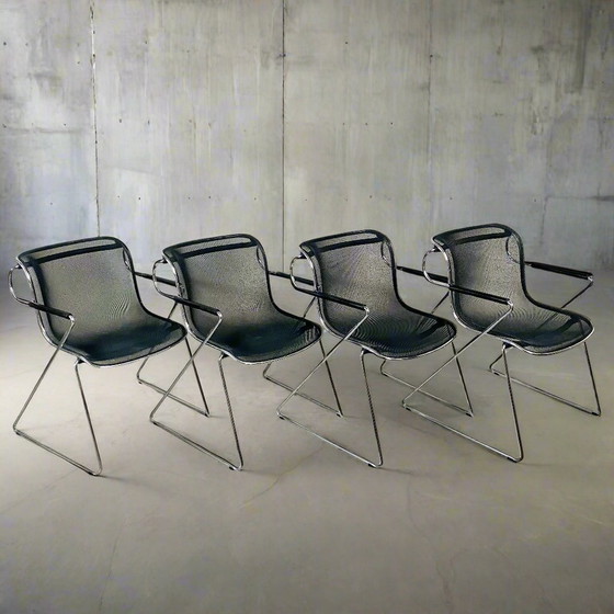 Image 1 of 4 X Castelli Model Penelope Eetkamerstoelen Charles Pollock Italiaans Design 1980