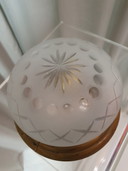 Art Déco glas/messing plafonière