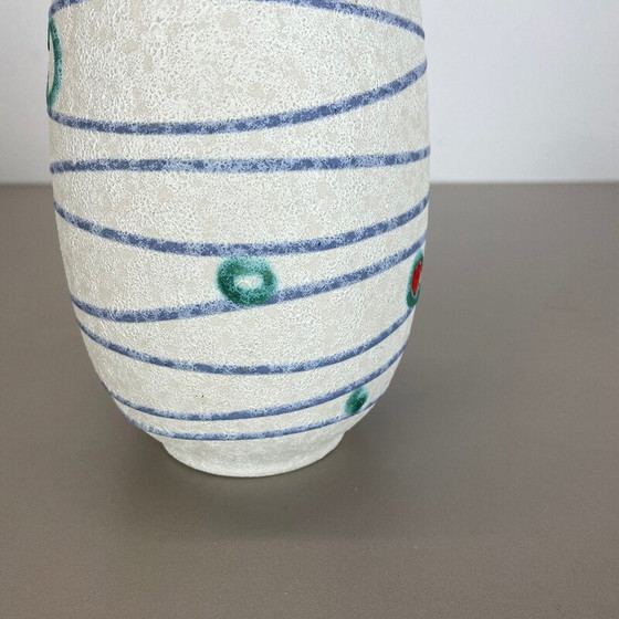 Image 1 of Kleurrijke aardewerk vintage vaas "Stripe and Dots" voor Jasba Ceramics, Duitsland 1950