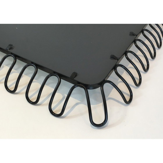 Image 1 of Vintage zwart gelakte metalen spiegel