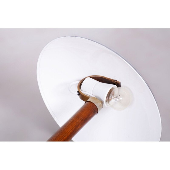 Image 1 of Vintage Art Deco tafellamp van chroomstaal en hout, Tsjecho-Slowakije 1930