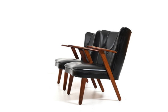 Image 1 of Deense Teakhouten Fauteuils, 1950, Set van 2