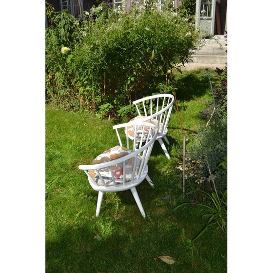 Image 1 of Paar vintage Model Arka fauteuils van Yngve Ekström voor Stolab 1950