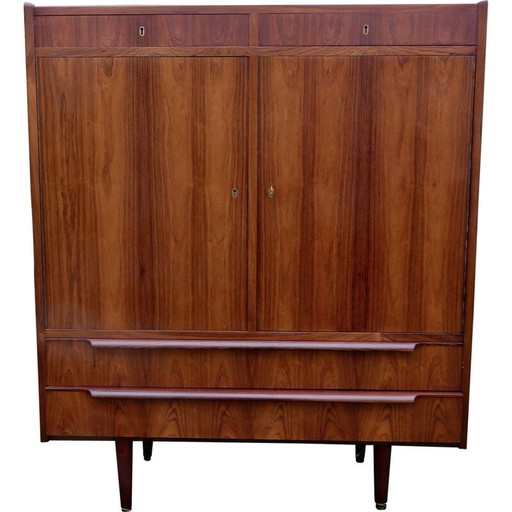 Vintage palissander highboard met laden, Denemarken 1960