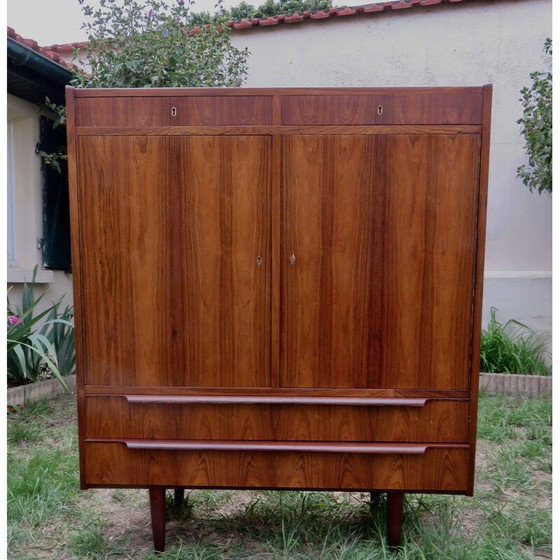 Image 1 of Vintage palissander highboard met laden, Denemarken 1960