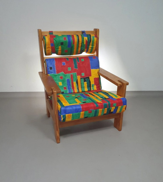 Image 1 of Vintage Franse Grenen Sixties Fauteuil