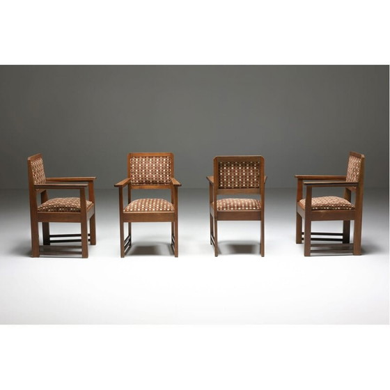 Image 1 of Set van 6 vintage fauteuils van de Amsterdamse school, Nederland 1940