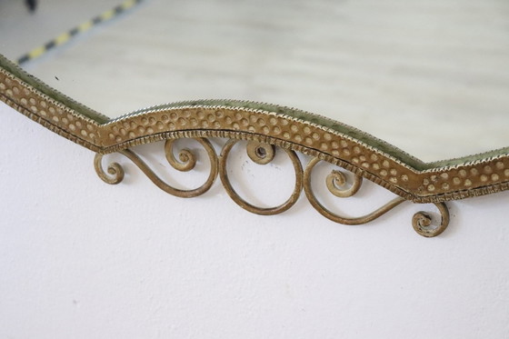 Image 1 of Wandspiegel met verguld ijzeren frame, Italië Mid Century