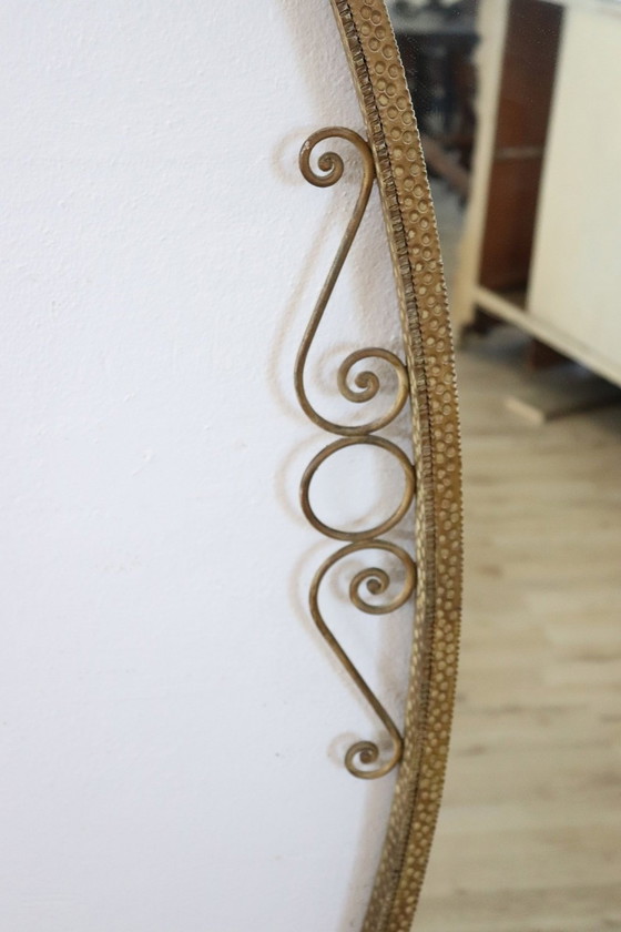 Image 1 of Wandspiegel met verguld ijzeren frame, Italië Mid Century