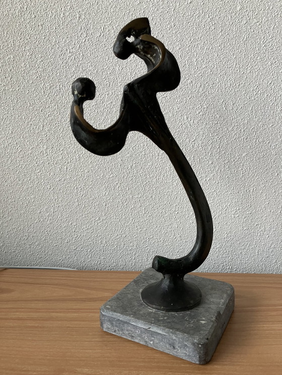 Image 1 of Modern Bronzen Beeld Moeder Met Kind.