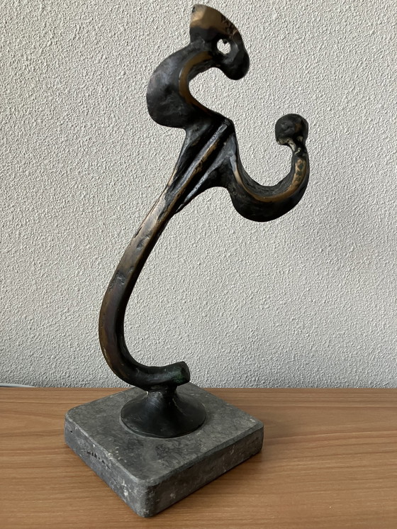 Image 1 of Modern Bronzen Beeld Moeder Met Kind.