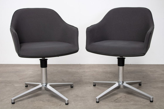 Image 1 of 2x Vitra Softshell stoel - Antraciet