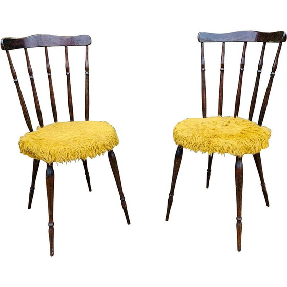 Image 1 of Paar vintage gele moumoute stoelen, 1960