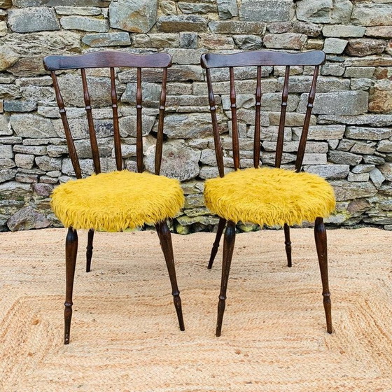 Image 1 of Paar vintage gele moumoute stoelen, 1960