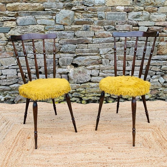 Image 1 of Paar vintage gele moumoute stoelen, 1960