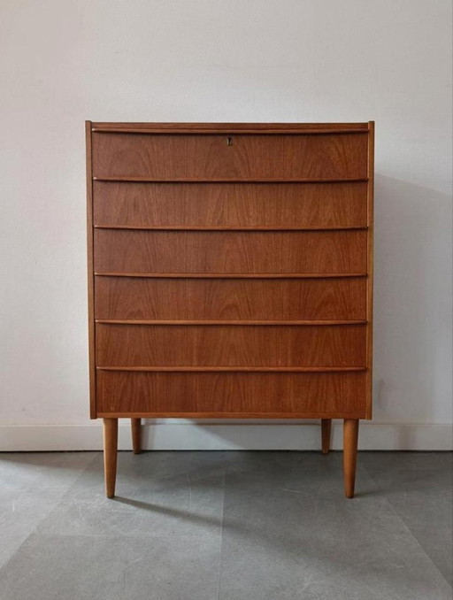 Vintage Deense Ladekast In Teak 