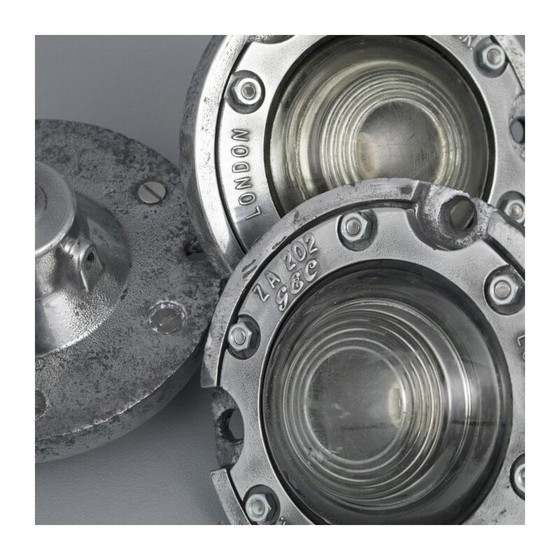 Image 1 of Vintage Britse vliegveld prismatische glazen verkeerslichten