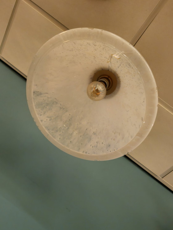 Image 1 of Vintage Glashutte Limburg Hanglamp Plafondlamp Glas Messing 