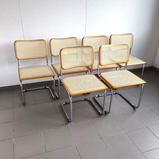 Vintage set van 6 Cesca stoelen 'Made In Italy'.