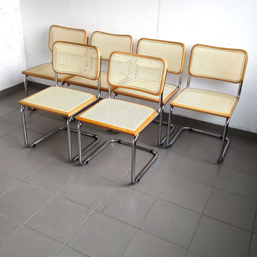 Vintage set van 6 Cesca stoelen 'Made In Italy'.