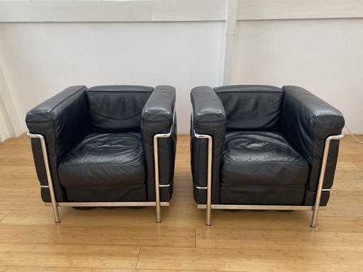 2x Cassina LC2 fauteuils