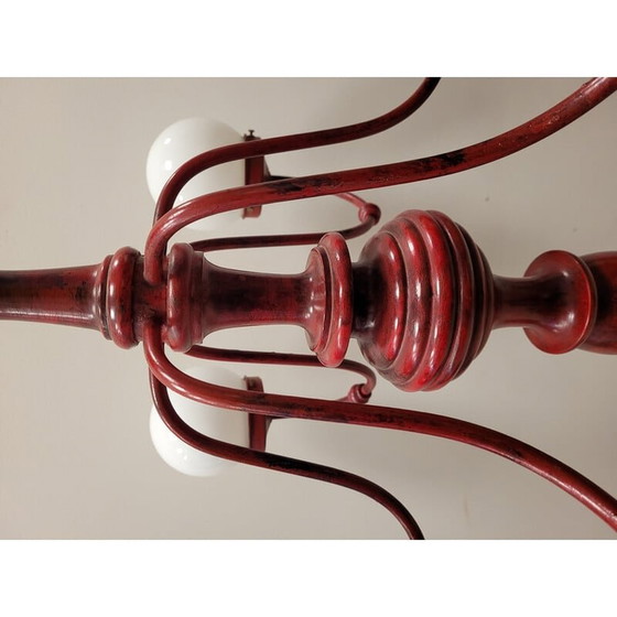 Image 1 of Vintage vloerlamp in rood decapé, Frankrijk 1960