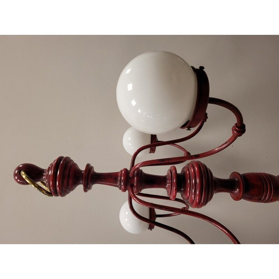 Image 1 of Vintage vloerlamp in rood decapé, Frankrijk 1960