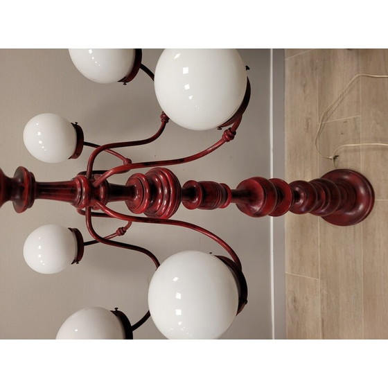 Image 1 of Vintage vloerlamp in rood decapé, Frankrijk 1960