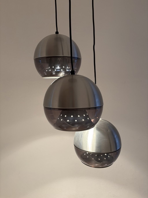 Vintage Dijkstra Clusterlamp Drie Bollen Jaren 70