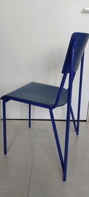 3x HAY Petit blauwe eetkamerstoel