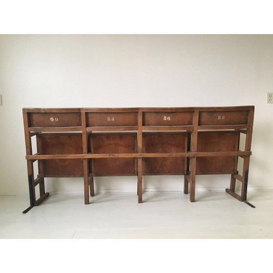 Image 1 of Set van 4 vintage houten filmstoelen van Luterma, 1940