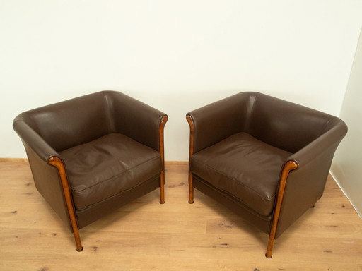 clubset van antonio citterio voor moroso, leer, jaren 1980